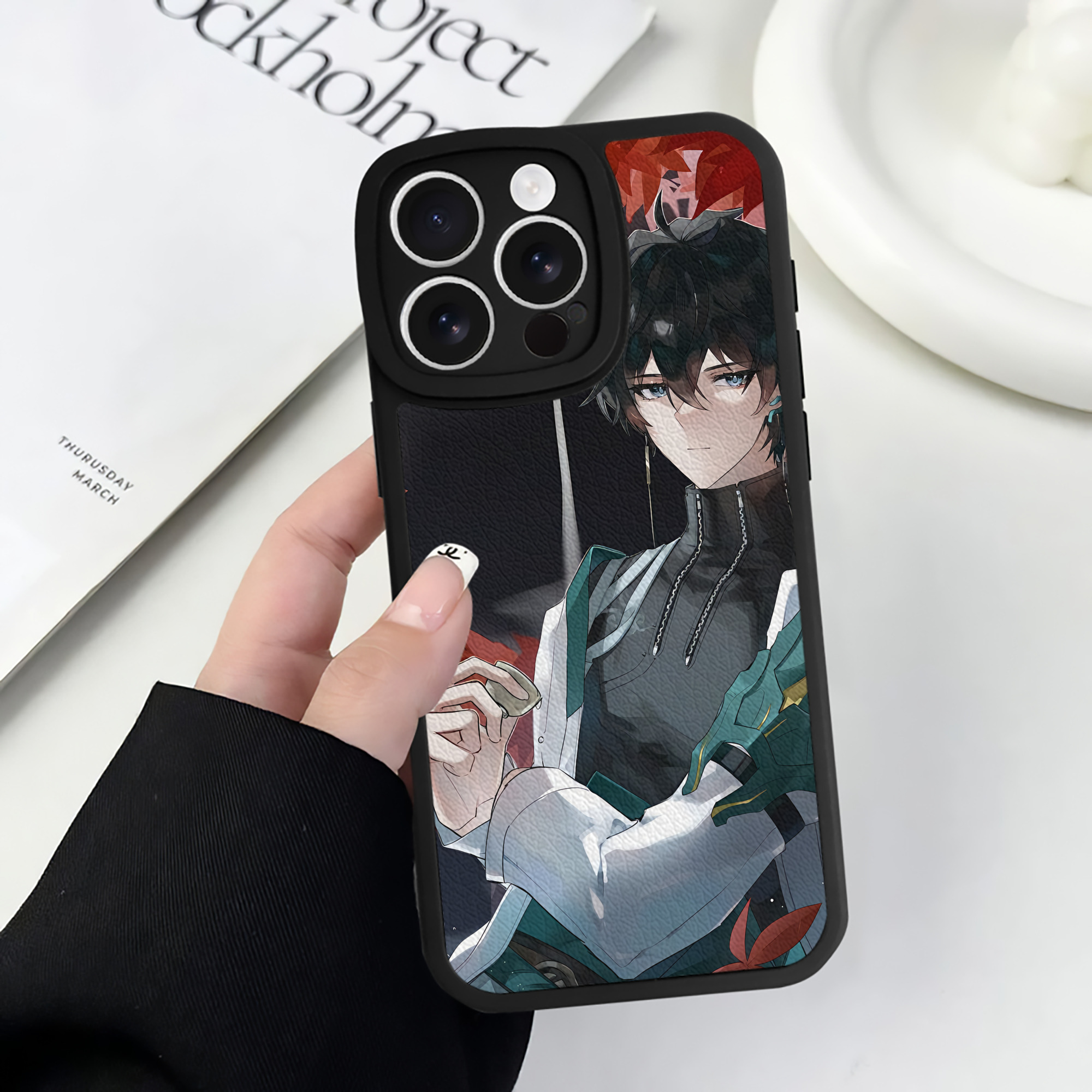 （画像用） 刀剣乱舞 Touken Ranbu 【iPhone 16シリーズ対応】シリコンスマホケース（レザー調） 材質：シリコン